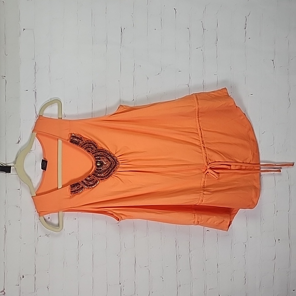 Faded Glory 1X Orange Sleeveless Shirt